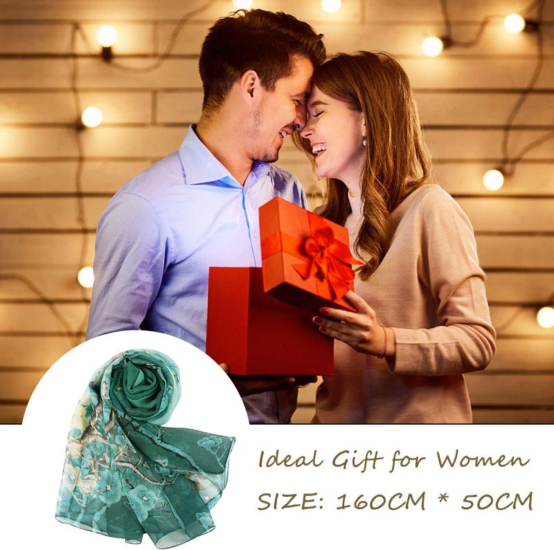 E-Clover Herebuy - Unique Women's Floral Scarves: Chiffon Flowers & Birds Printed Scarf - Image 5